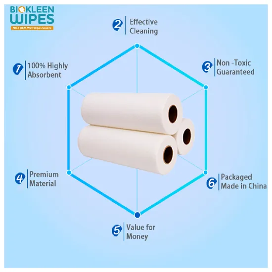Biokleen 맞춤형 로고 세척 가능한 대형 메이크업 리무버 통 생분해성 개인 상표 민감성 클렌징 아기용 마른 물티슈